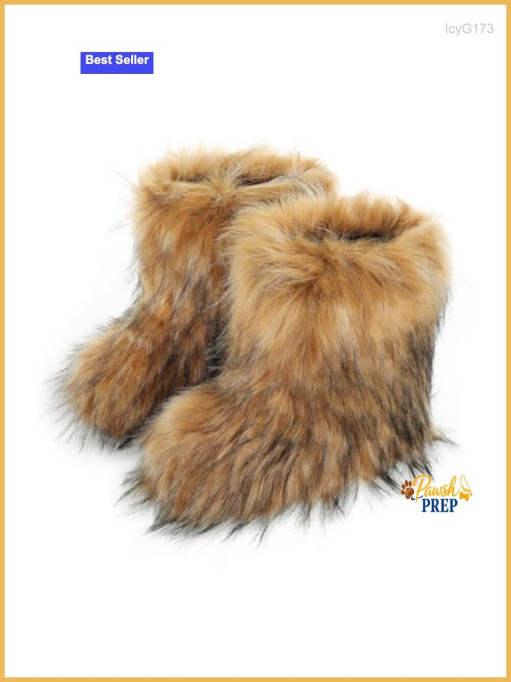 Women's Faux Fur Mid-Calf Snow Boots Fluffy Winter Shoes Warm Pull-On